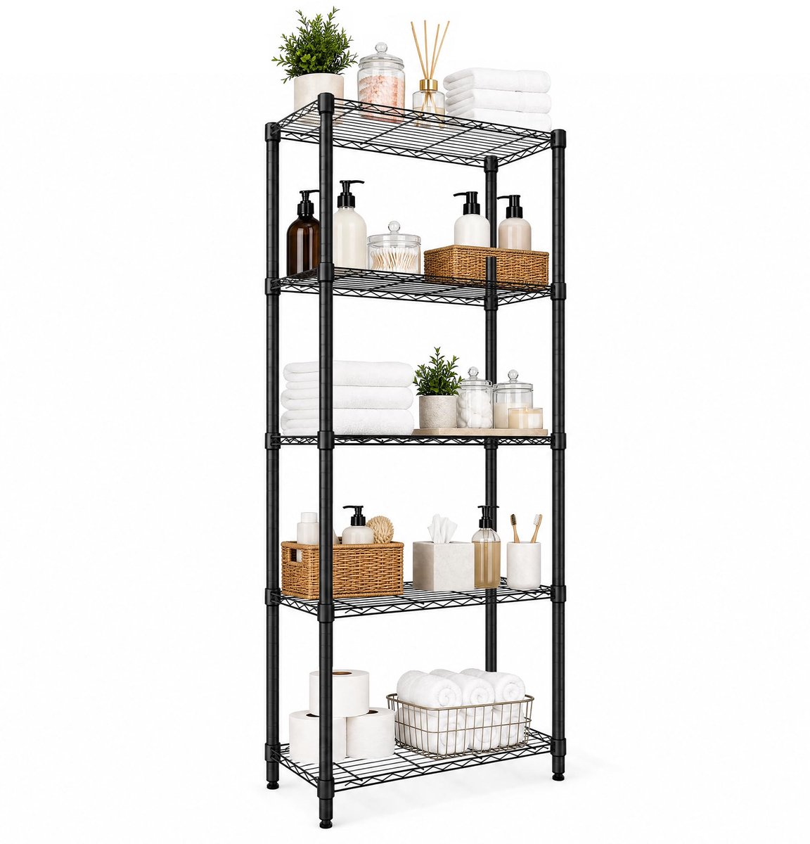 HOERFURIY Zware stelling voor garage, 75 x 35 x 183 cm, totaal draagvermogen 454 kg