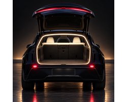 Tweekleurige LED-Lichtstrip Geschikt voor Tesla Model Y 2020-2026 – Kofferruimte Verlichting – LED Sfeerverlichting voor Achterklep & Kofferbak – Tesla Model Y led Accessoire