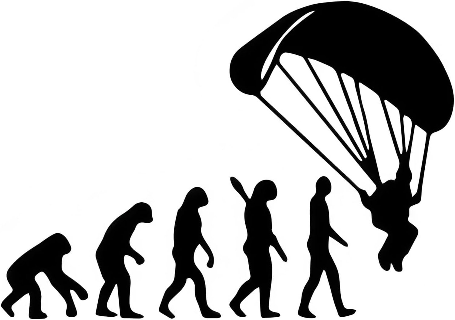 Humane Evolution Paraplut, autosticker, zwart, reflecterend, waterdicht, voor liefhebbers van paraplu's, decoratie voor auto, koelkast en laptop (18 c