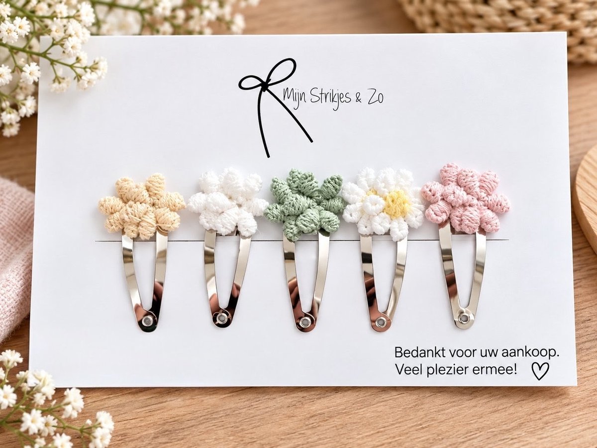 Baby haarspelden bloemenset 3cm clipjes EXCLUSİEF