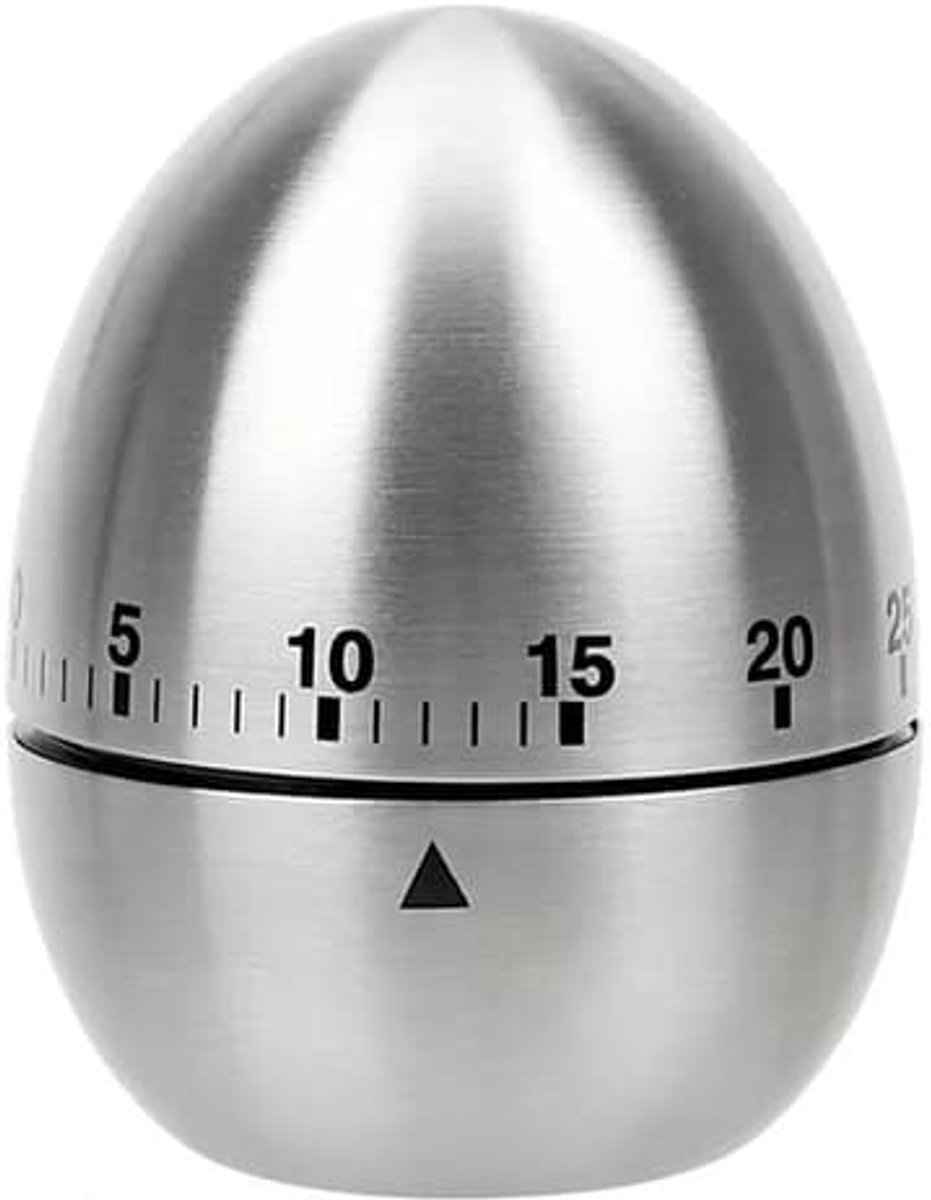 Eierwekker van roestvrij staal, 60 minuten, mechanische timer, leuke eierwekker