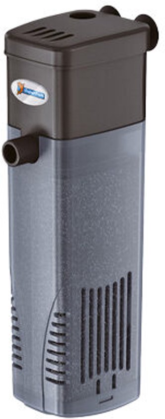 Aqua-Flow 300 biologisch intern aquariumfilter. Grijs met donkergrijs deksel, voor aquaria van 150L-300L.