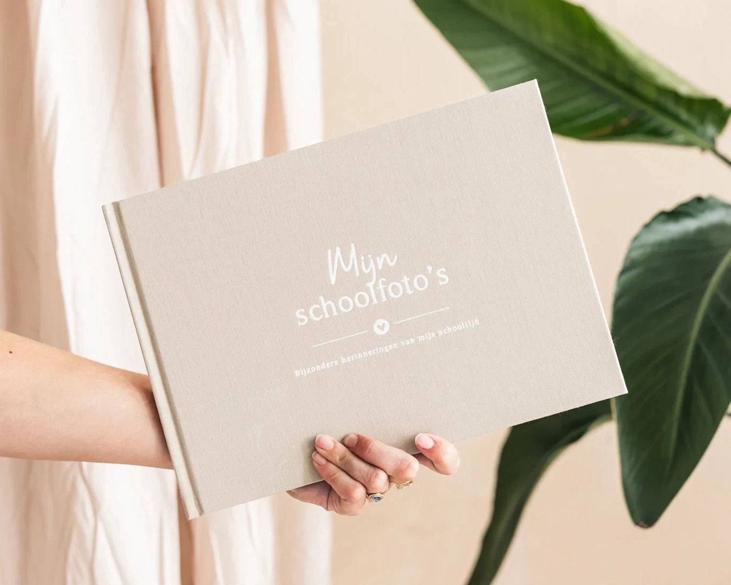 Fyllbooks Mijn schoolfotoboek - Linnen Beige & Taupe - Voordeelset