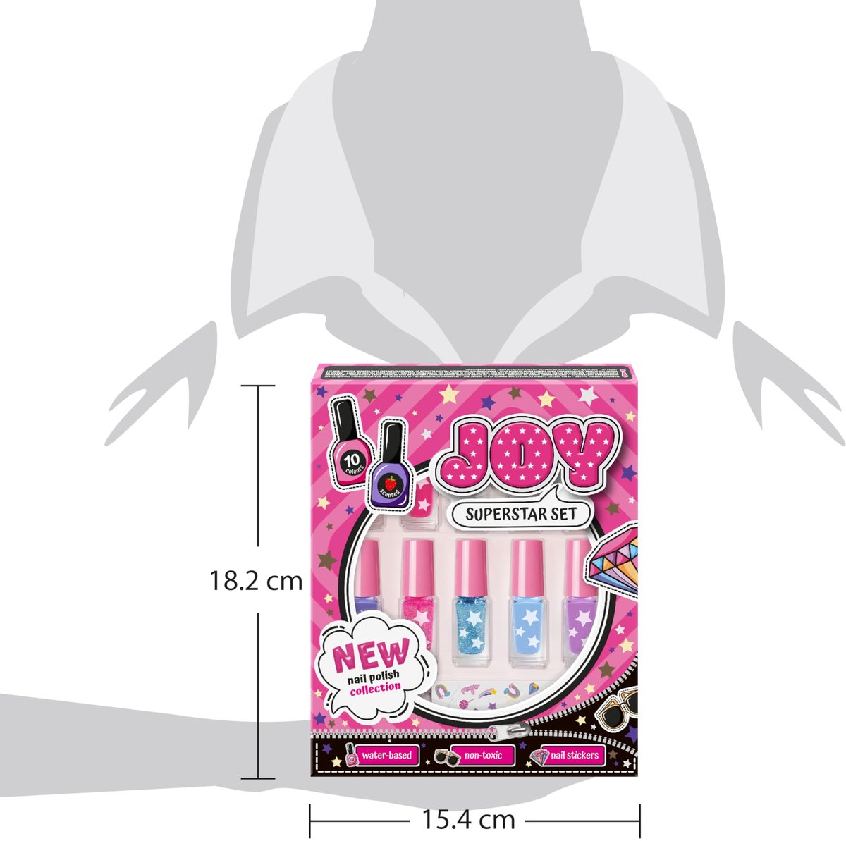 Joy Superstar Kids - Set nagellakken voor kinderen - 10 afpelbare kleuren voor jonge modeliefhebbers en - ShopVlot