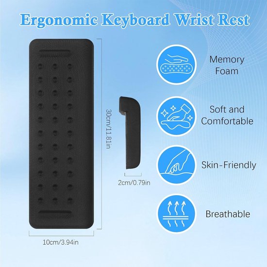Ergonomische L-vormige polssteunen van traagschuim - 2 stuks, antislip, voor comfortabel typen en ondersteuning tijdens het werken — afbeelding 2