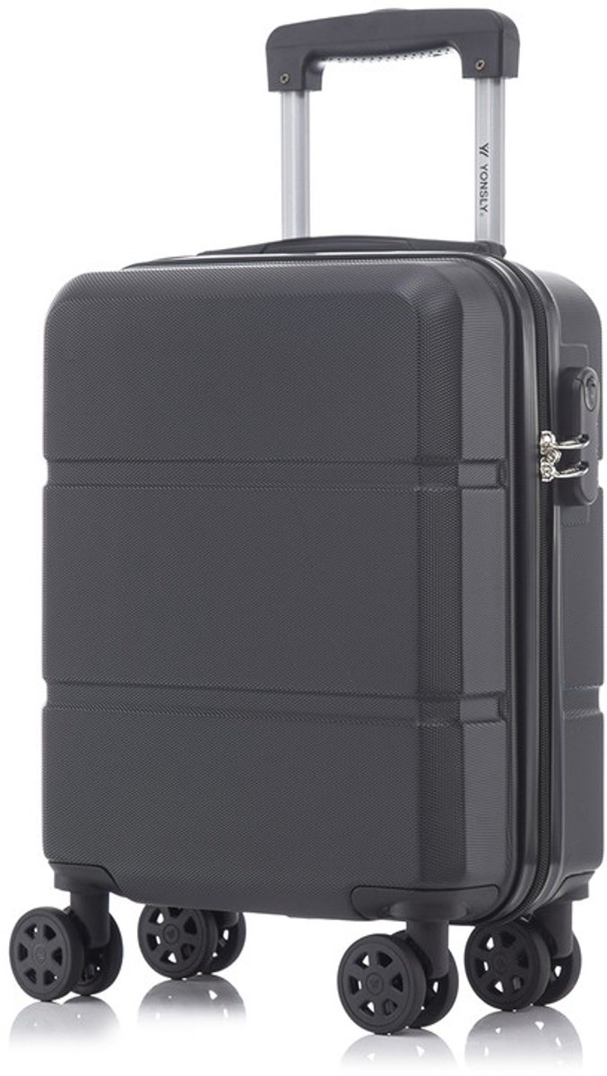 YONSLY Handbagage Koffer - 46x31x20 cm - Reiskoffer 25L - Zwart