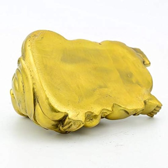 Boeddha-ornamenten Boutique Zuiver Koper Liggende stoffen tas Maitreya Boeddha Fortuin Golvende Grote Buik Boeddha Lachende Boeddha Bronzen Boeddhabeeld Antieke ornamenten Bruin Chinese tradi — afbeelding 4