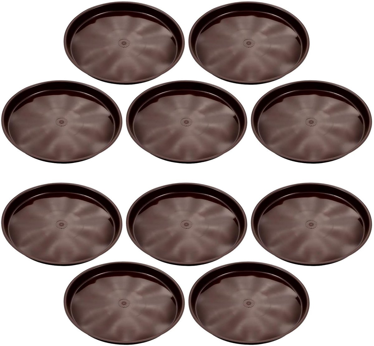 10 Stuks Delige Ronde Koffiekleurige Plastic Plantenonderzetters Waterafvoerschalen voor Binnen Buiten Potonderzetters Bescherming tegen Wortelrot Waterschade