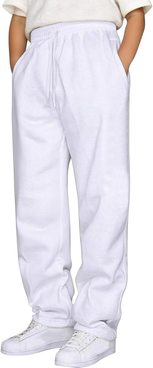 Kinderbroek voor jongens, katoen, brede pasvorm, comfortabel, casual, elastische tailleband, katoen, voor zomer, lente, school, dagelijks gebruik, 2-14 jaar, B38
