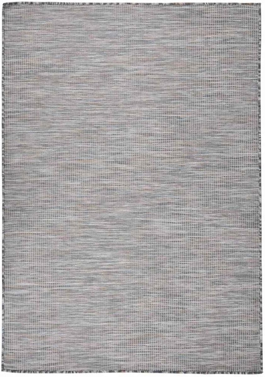Tapijt plat geweven 140x200 cm bruin blauw polypropyleen