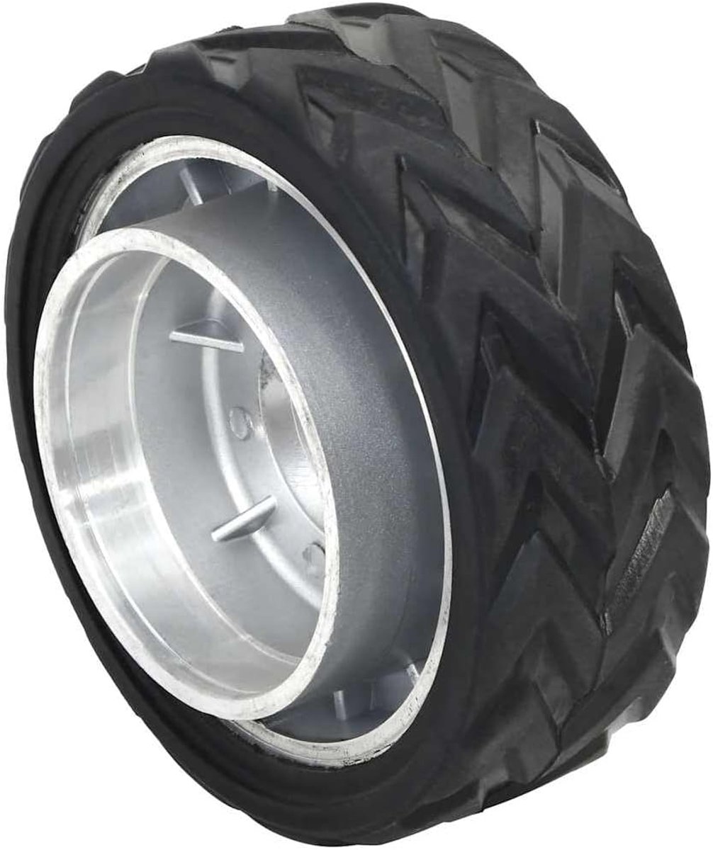Reservewiel voor aanhangwagen-steunwiel 19,5 x 10 cm massief rubberen wiel lekvrij voor steunwielen, belastbaar tot 272 kg, aluminium velg