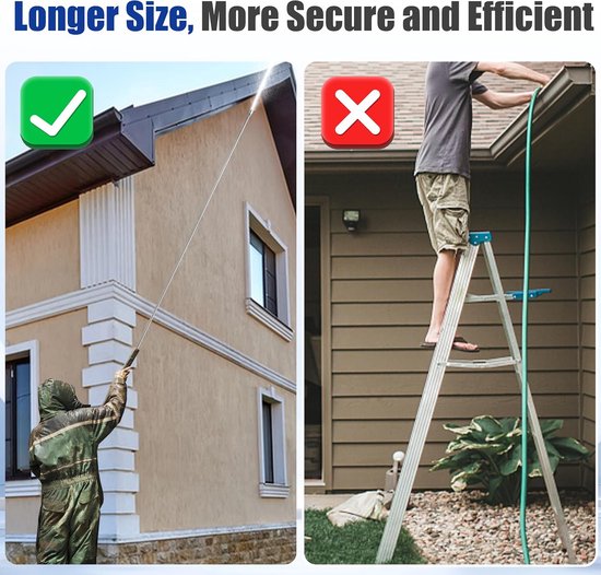 Hogedrukreiniger verlengstuk - 120" Upgrade Power Washer Lance - hogedrukreiniger accessoires met 5 mondstukken - 30°/90°/120° gebogen stang, 1/4" Quick Connect — afbeelding 2