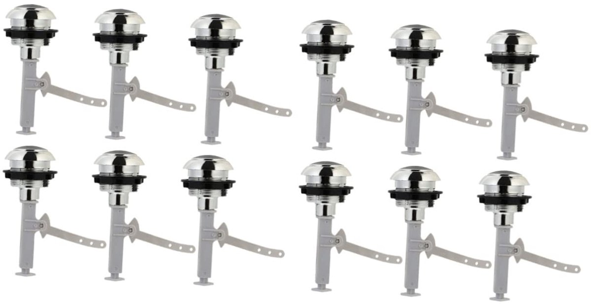 Jojofuny 12stuks Universele Toilet Tank Knop Vervangende Flush Knoppen Eenvoudig Te Installeren Duurzaam Roestvrij Premium Water Tank Accessoire