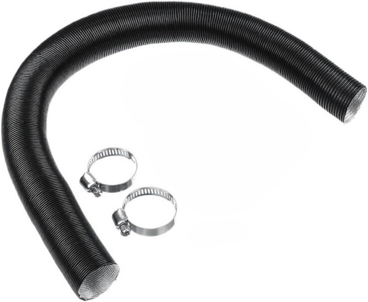 300 cm flexibele aluminiumfolie verwarmingsbuis met 2 verstelbare roestvrijstalen klemmen, ideaal voor warme koude luchtkanalen (25 mm/0,98 inch)
