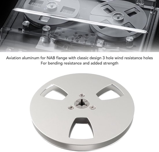 Lege 5 Inch Tape Reel met 3 Openingen, Universele Aluminium Opname Spoel voor Reparatie van Tape Recorders — afbeelding 3
