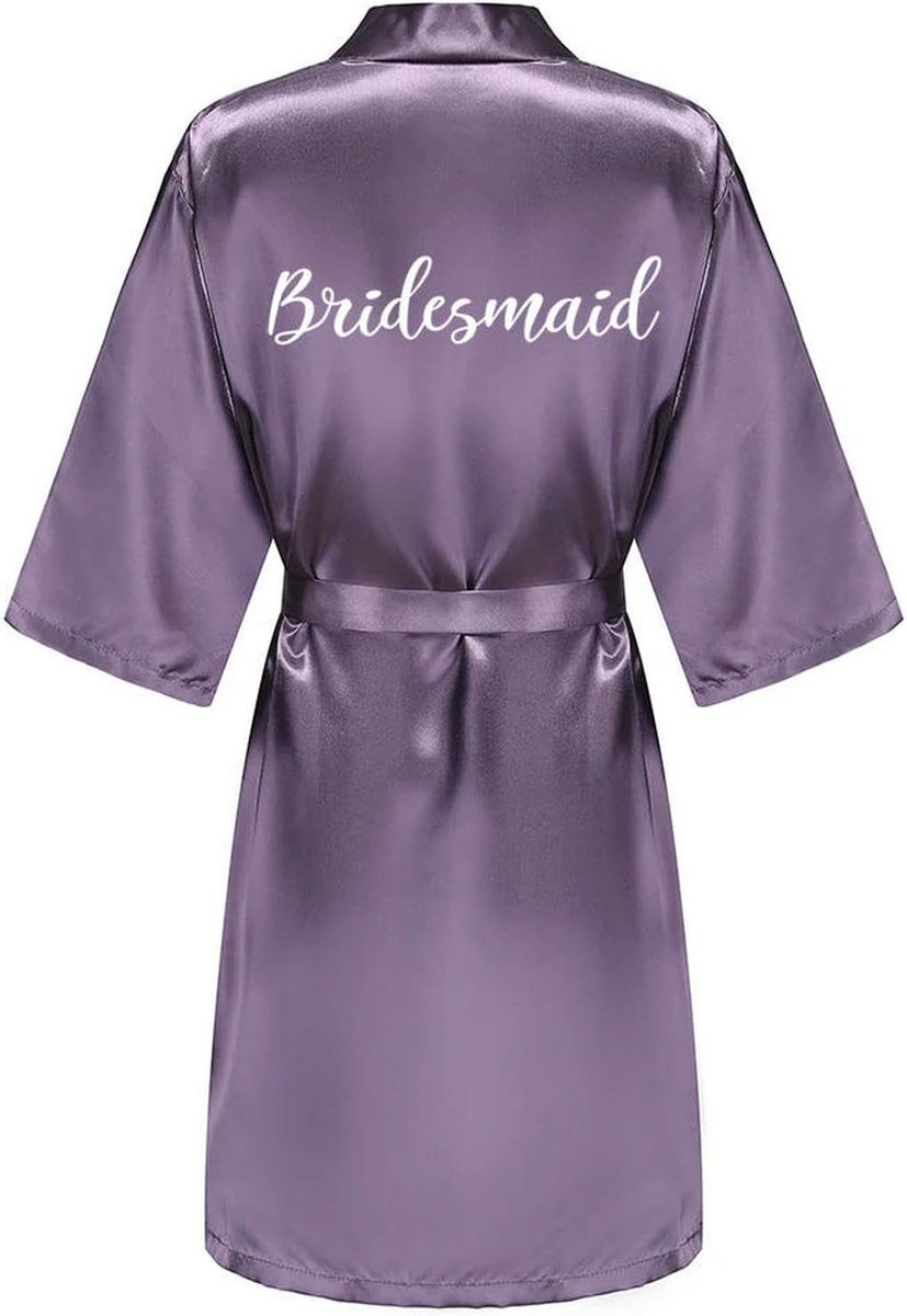 Gown Women's Personalised Glitter Writing Satin Robe Bride Bridesmaid Maid Of Honour Wedding Party Kimono-as The Photo Show_g-m