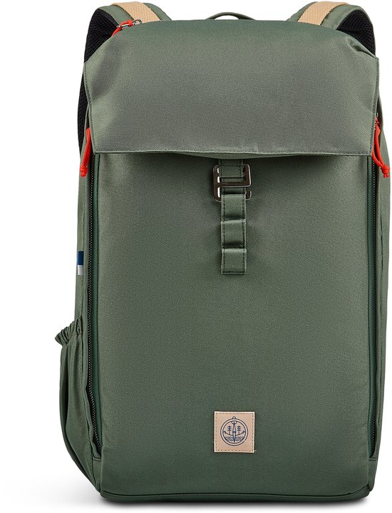 The BlueWave Collective - Re.27 Cycle | Daypack - Laptop Rugzak tot 16 inch - Gerecycled Plastic - Rugtas 25 L - Waterdicht en Duurzaam - Groen