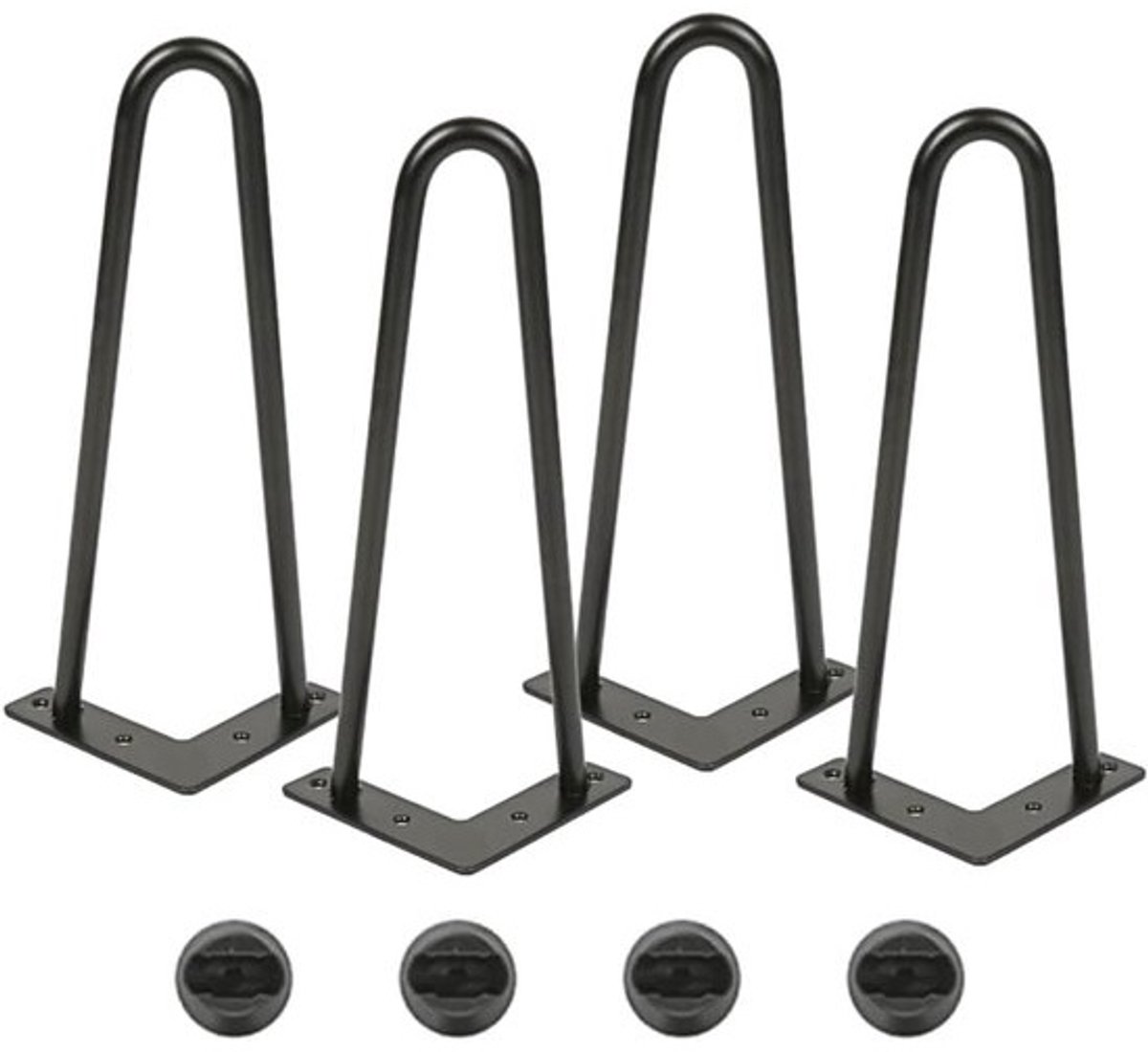 Set van 4 zwarte metalen tafelpoten - Voor meubels - 30 cm hoog