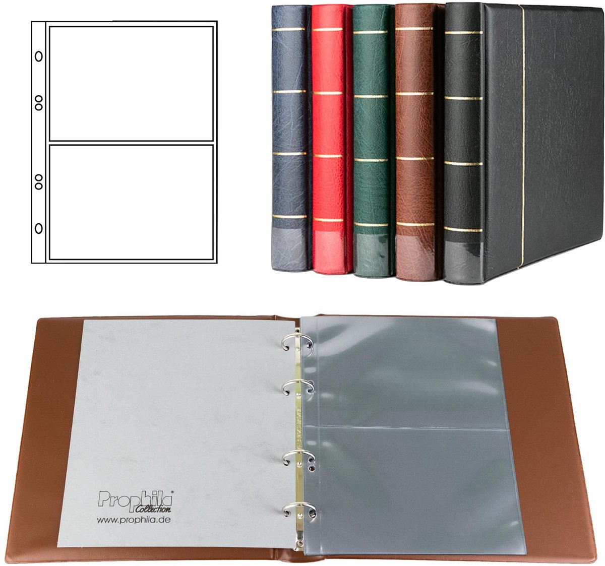 Luxe Postkaarten Album met 20 Hüllen voor 40 Postkaarten