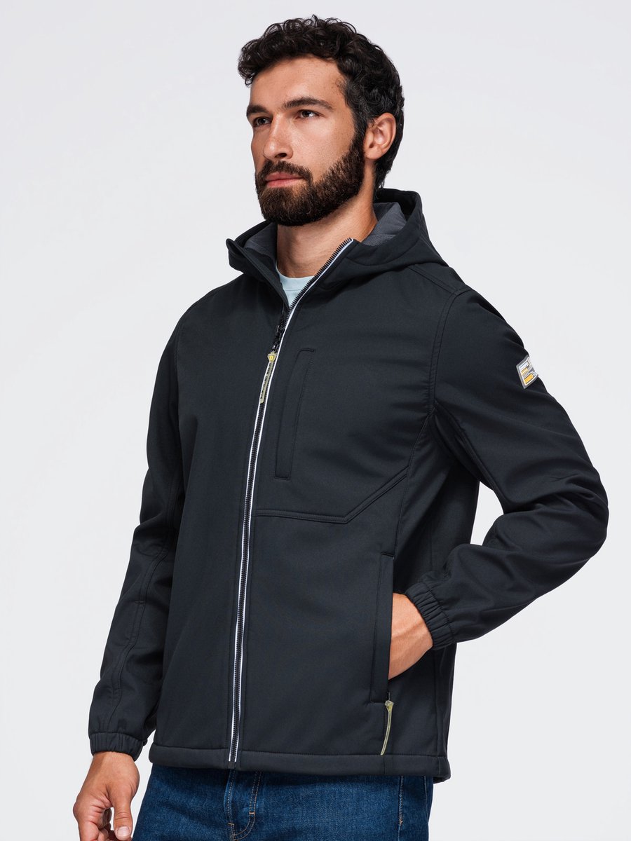 OMBRE Jas - Lange Mouw - Rits - Effen Zwart XL