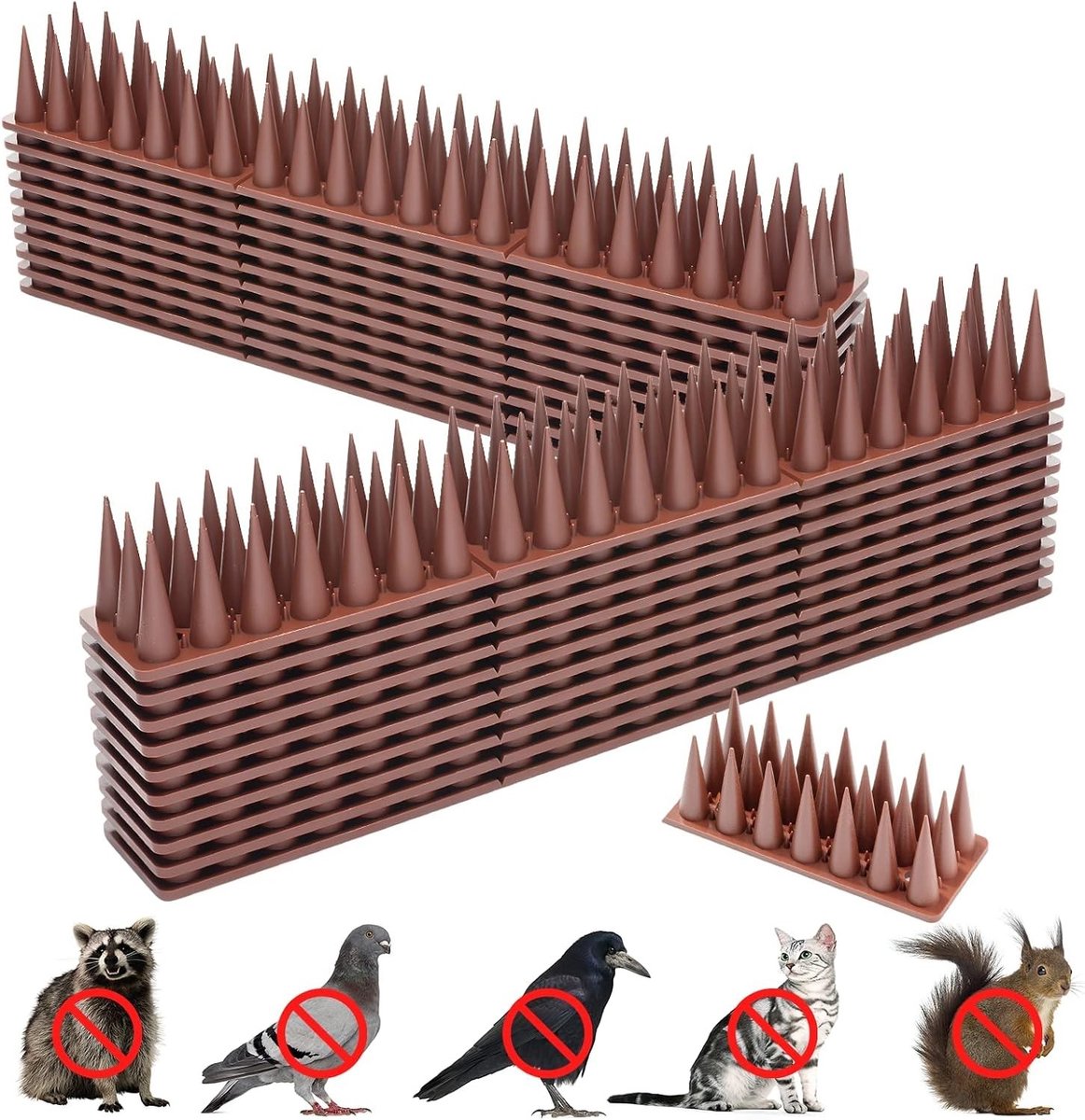 12 Delen Vogelafschrikking Spikes, 5.1 m, Plastic Spikes voor Balkon, Hekken en Muren, Effectieve Pigeon Defence voor Vogels en Katten