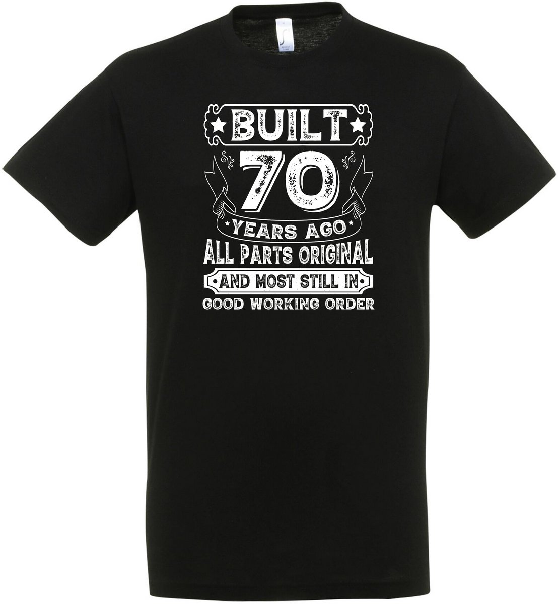 Built 70 Years Ago T-shirt - Verjaardag en feest cadeau - Cadeau tip - Aged To Perfection - 70 jaar cadeau - 70 jaar - T-shirt - 1956 - Heren – Feest - Vader Cadeau - Maat XL