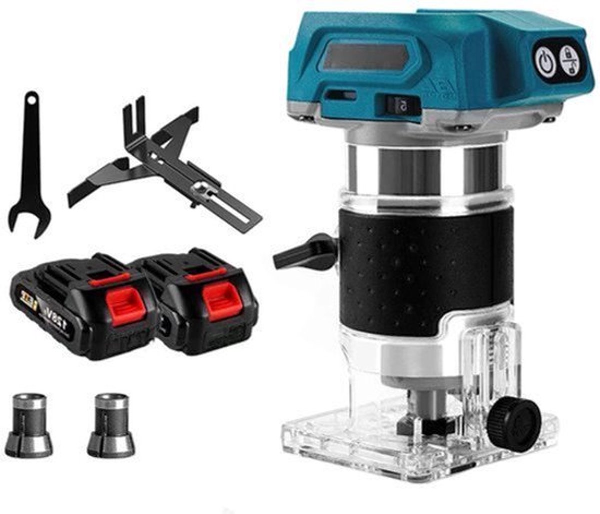 Borstelloze Houten - Router Machine - Houtbewerking Elektrische - Trimmer - Houten Carving Malen Snijdende - Power Tools - 30000RPM - 2 Batterijen
