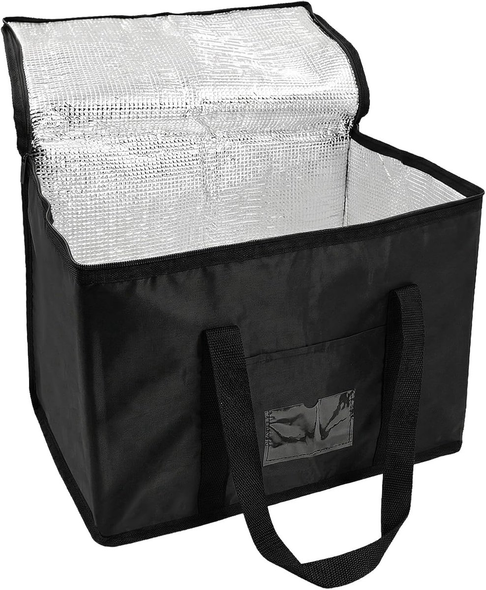 Koeltas - Zwart - 43 x 30 x 31 cm - Opvouwbare Geïsoleerde Boodschappentas - Voor Picknick en Camping