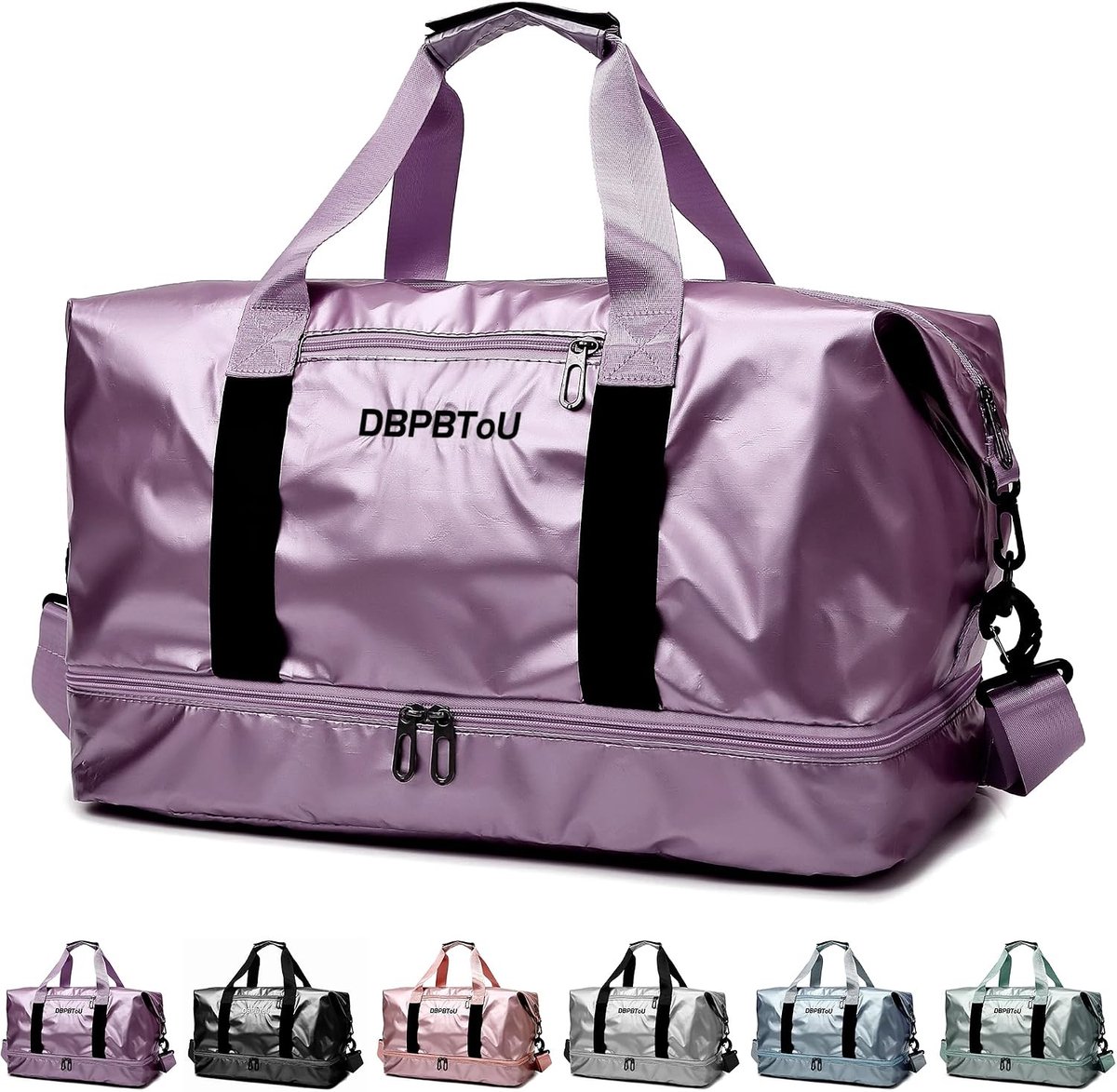 Sporttas - Druivenpaars - 47 x 25 x 29 cm - Waterdichte Reistas met Schoenenvak en Nat Vak - Voor Dames