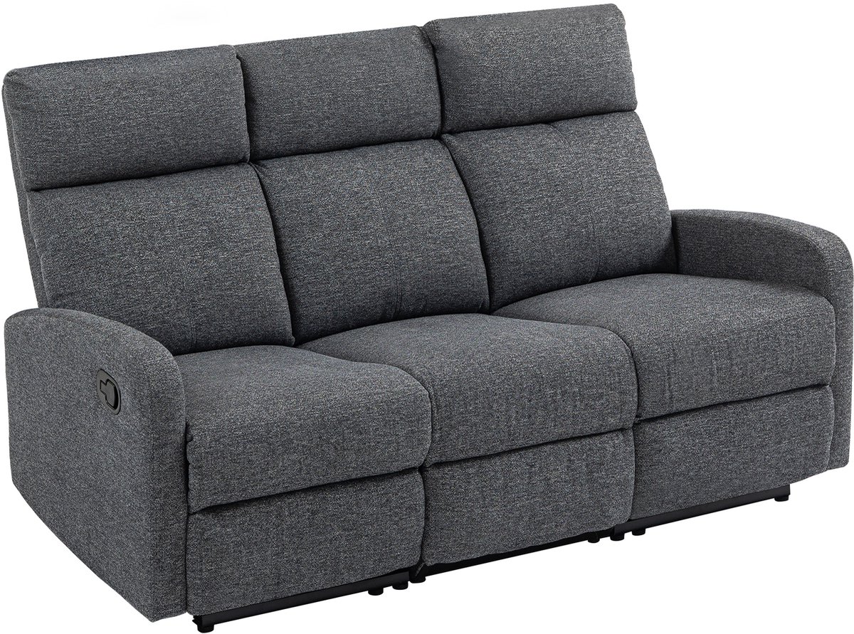 Homcom Sofa Recliner-Polyester-161L x 91B x 98H cm-Grau Grijs