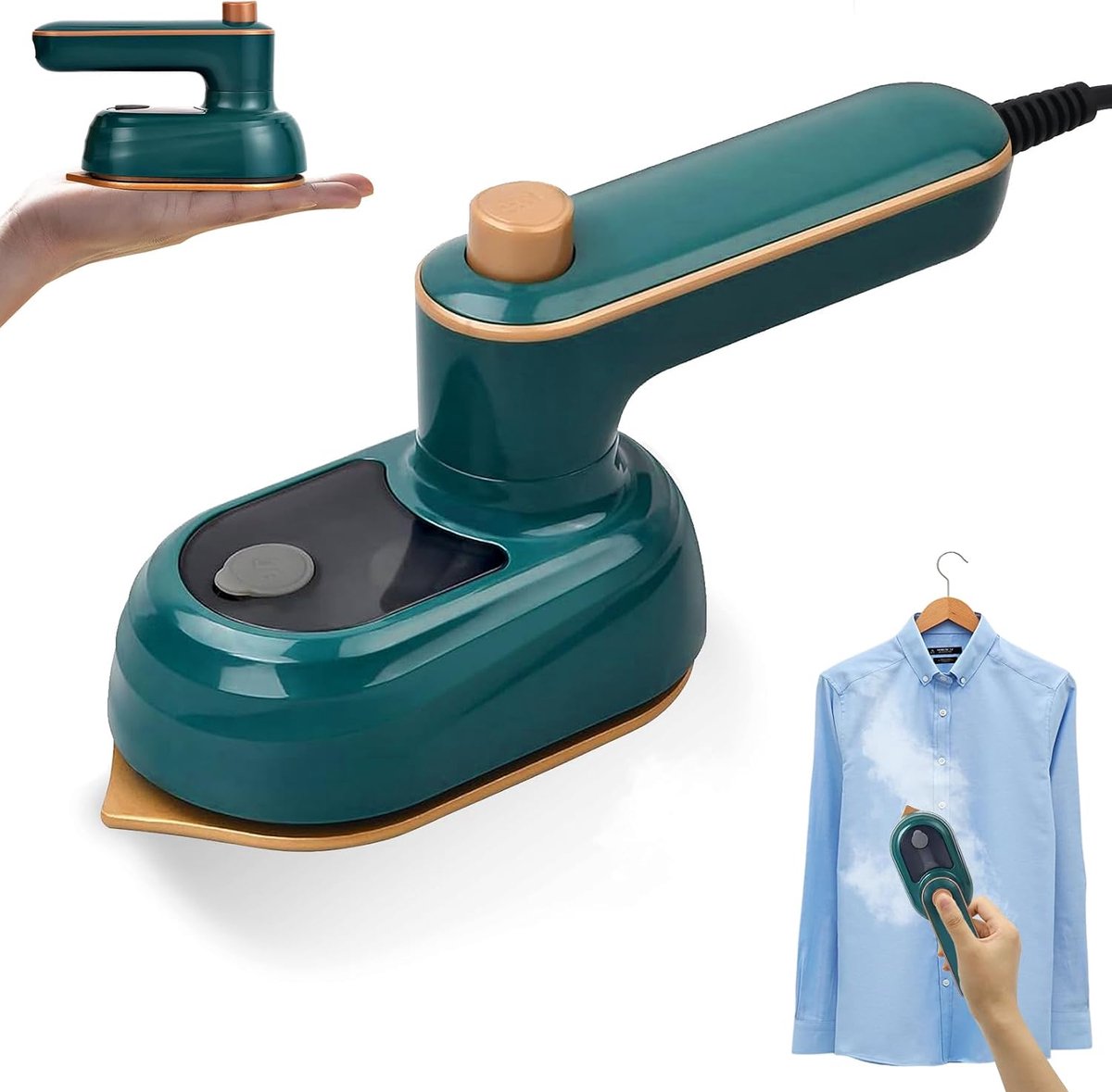 Draagbare Reiskledingstomer - Mini Handstrijkijzer met Stoomfunctie - Compact Strijkapparaat voor Thuis en op Reis - groen