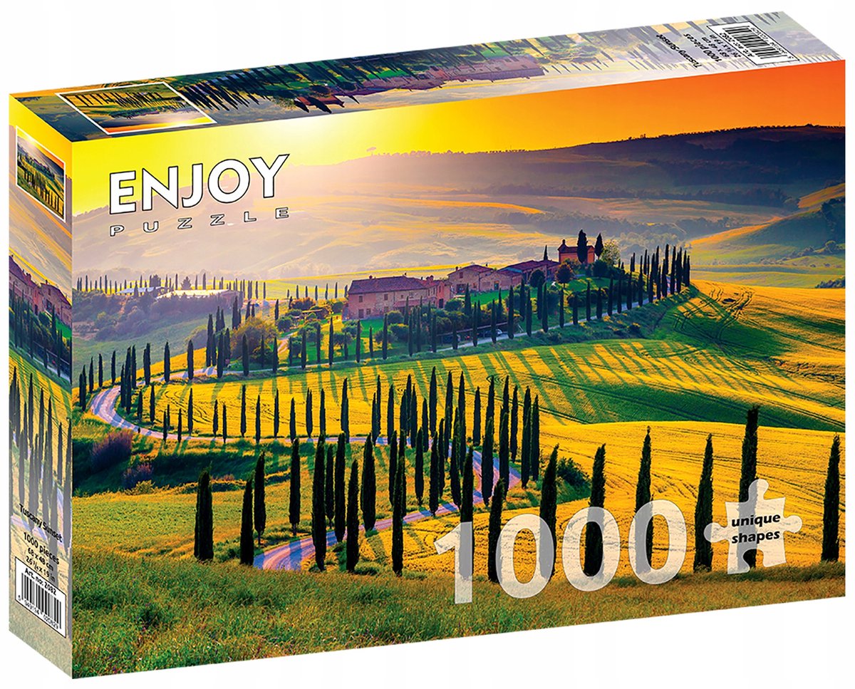 1000-delige Puzzel: Toscaanse Zonsondergang - Landschap