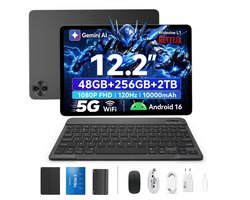 Blackview MEGA 5 Tablet - 12.2 inch - 48GB RAM - 256GB ROM - 10000mAh - Android 16 - Grijs