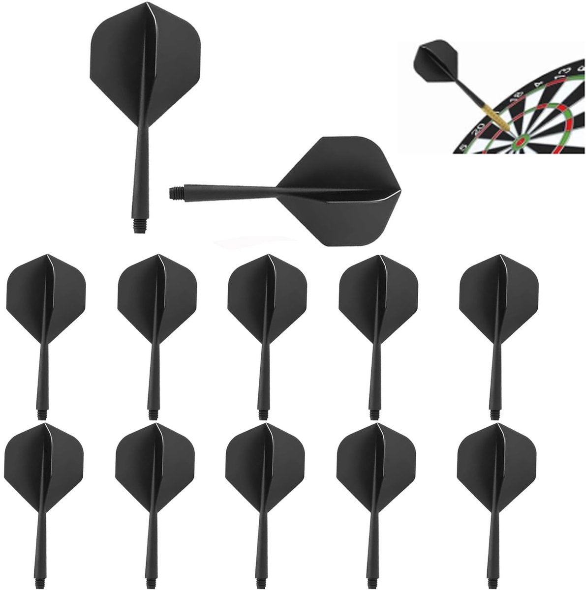 Geïntegreerde Dart Flights en Schachten - Vaste Constructie - 12 stuks, 2BA