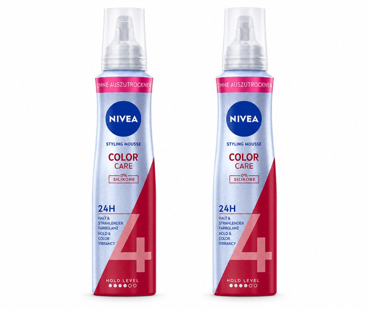 2 x NIVEA – Haarmousse – Color Care & Protect – 150 ml - Bulkverpakking - 2 stuks