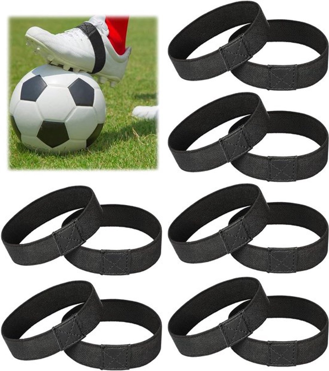 6 paar veters fixeerbanden voor voetbalschoenen - kindermaten - voorkomt losse