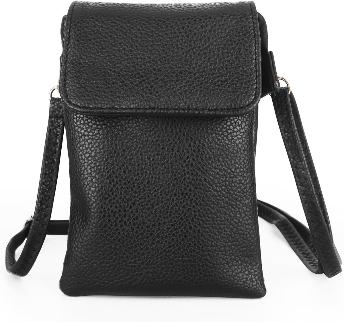 Multifunctionele Schoudertas voor Mobiele Telefoon, Kleine Handtas met Kaartvakken en Compartmenten, Ideaal voor Vrouwen, Zwart