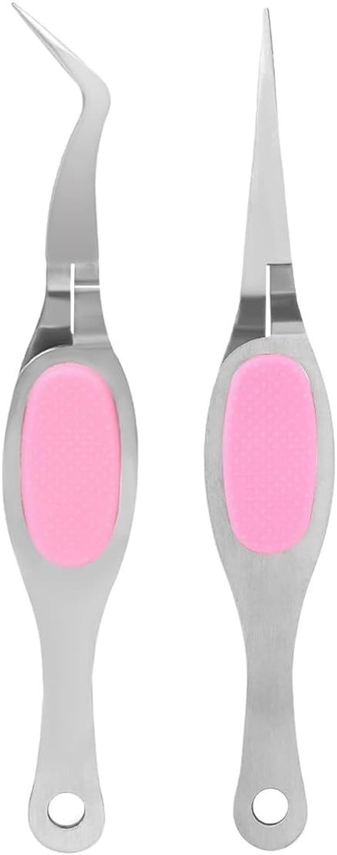 Set van 2 Precisie Pincetten voor Knutselen, Gebogen en Rechte Tips, Ideaal voor Sieraden en Beads met Comfortabele Grip