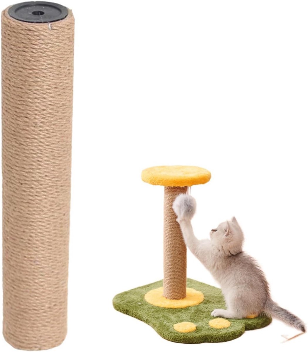 Vervangende Krabpaal voor Katten met M8 Draad - Duurzaam Jute, 30 x 6 cm, Ideaal voor Beschadigde Krabpalen en Kattenverzorging
