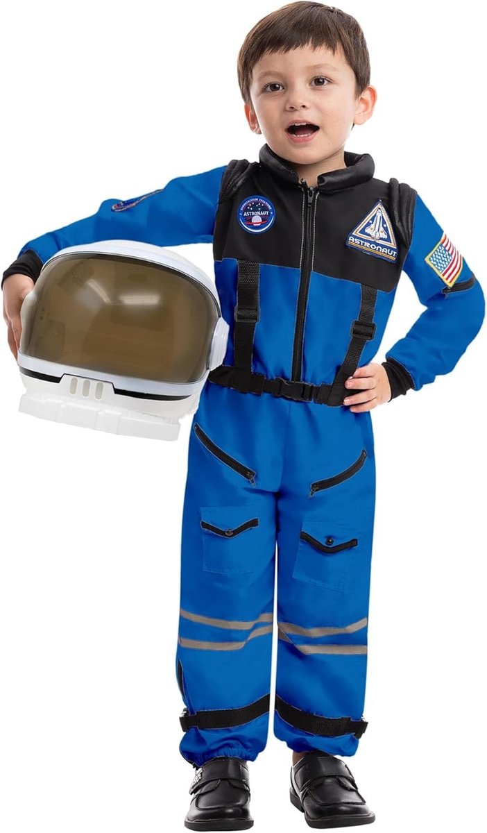 Ruimtepak voor peuters: Beweegbaar astronautenhelm, ideaal voor Halloween, cosplay en themafeesten