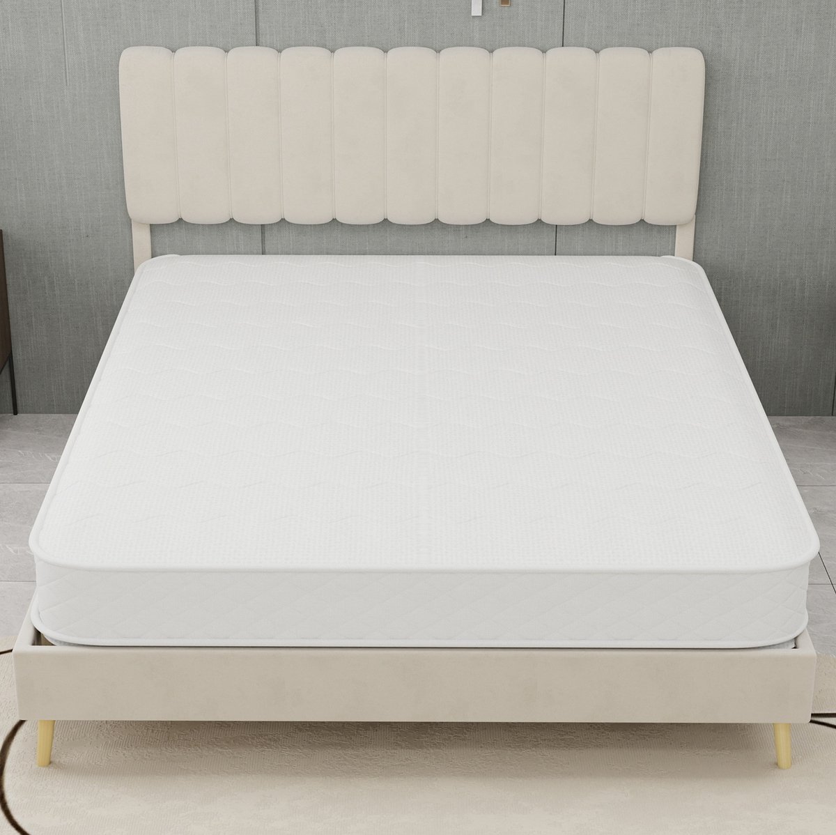 MODFU - Matras - Pocketvering - 3D Gaas - Traagschuim - Wit - 140 X 200 X 23 Cm