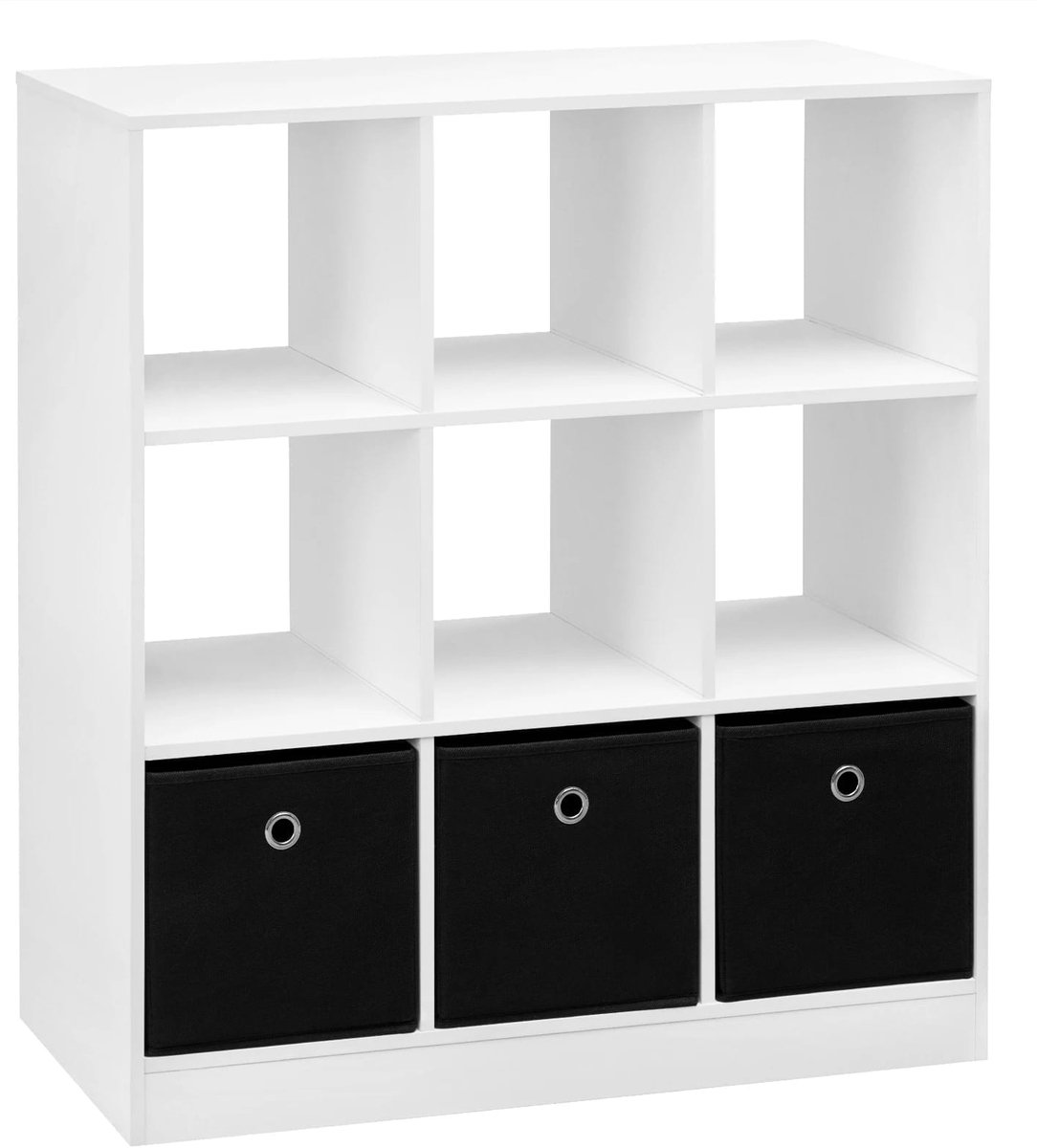 Klarven Boekenkast Kind Wit - Boekenkast Kinderkamer - Boekenkastje - Boekenkasten - Bookcase - 9 Vakken en 3 Laden, Stevig en Stijlvol Opbergrek - B80xh86,5xd30cm