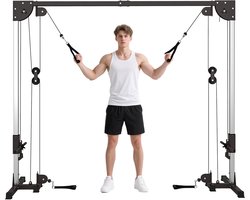 SPORTNOW kabelstation - staal - 245L x 85B x 207H cm - zwart