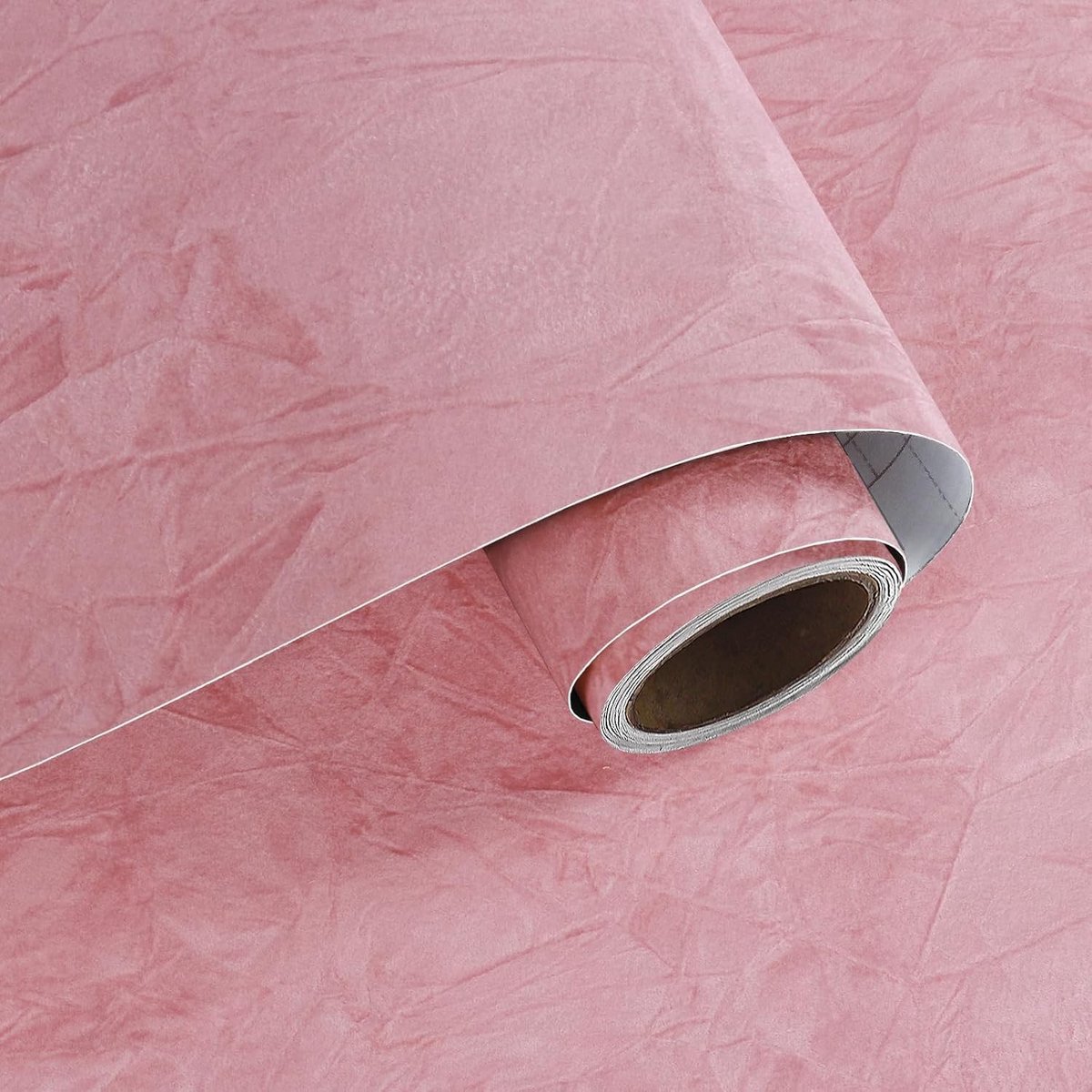 Coral Pink Velours Behang Zelfklevend voor Sieraden Dozen en Meubels - 40cmx200cm Woven Contactpapier voor Lades en Ambachten