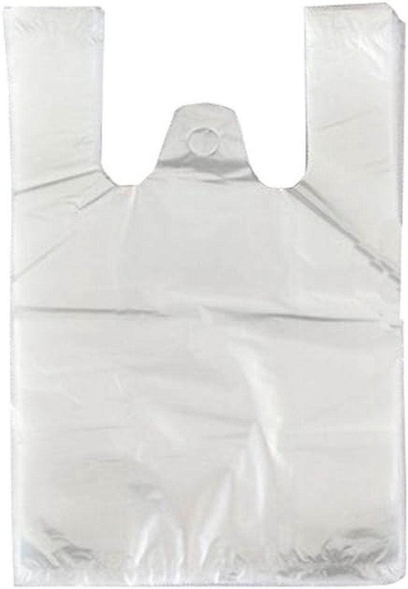 Set van 100 Medium Transparante Plastic Tassen voor Voedselverpakking, 22 x 40 cm, 30 Micron, Dubbelzijdig, Ideaal voor Boodschappen en Opslag
