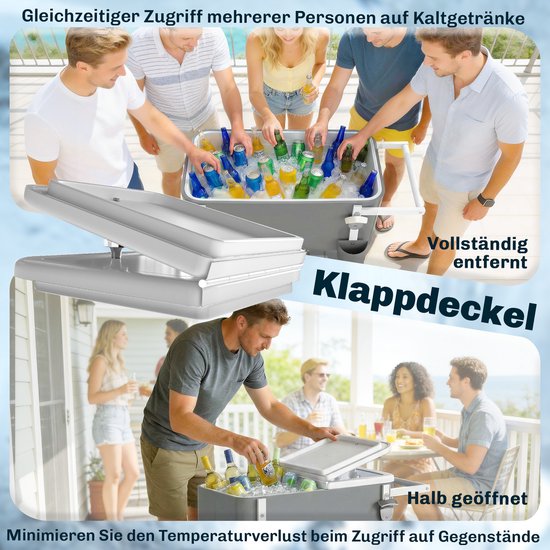 Outsunny Buitenkoeler-Kunststof, Staal-84L x 38B x 83H cm-Grijs van Outsunny — afbeelding 4