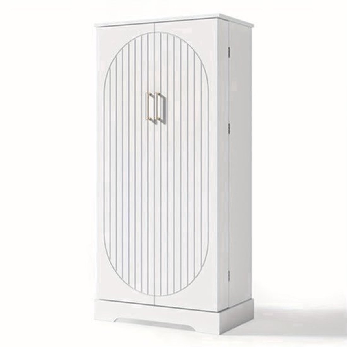Witte Keukenkast – Opbergkast – Kast – Keukenmeubel – Stellingkast – Verstelbare Planken – Anti-Kantelbeveiliging – Metaal – 60x35x128 cm