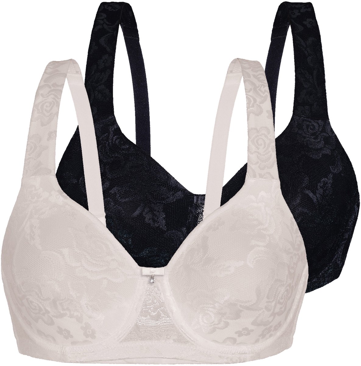Sassa Voordeelpak van 2 beugel-bh's Allover Lace-jacquard ivory-black