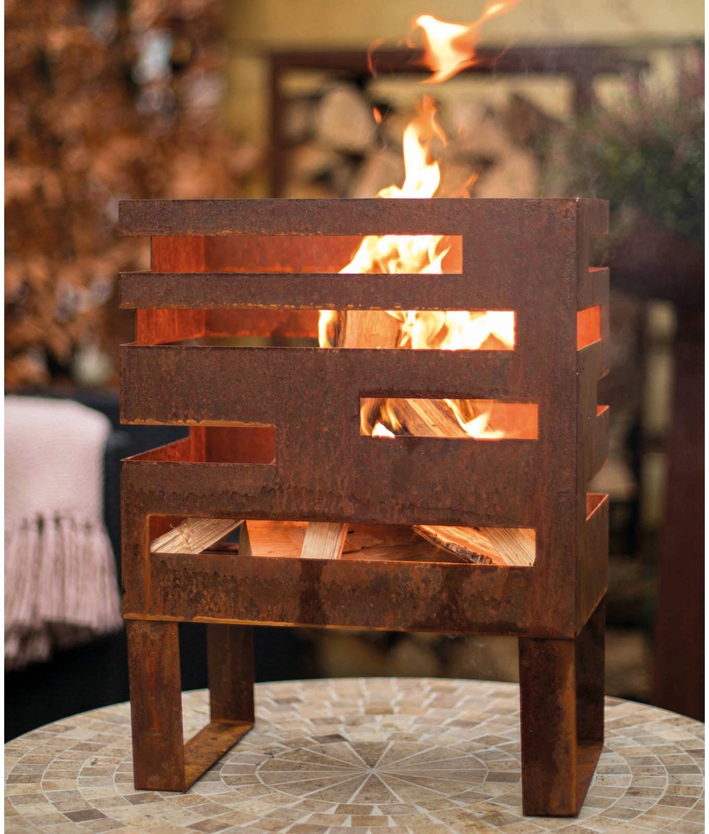 RedFire Madison Fire Bowl - Corten Look - 38 x 23 x 50 cm
