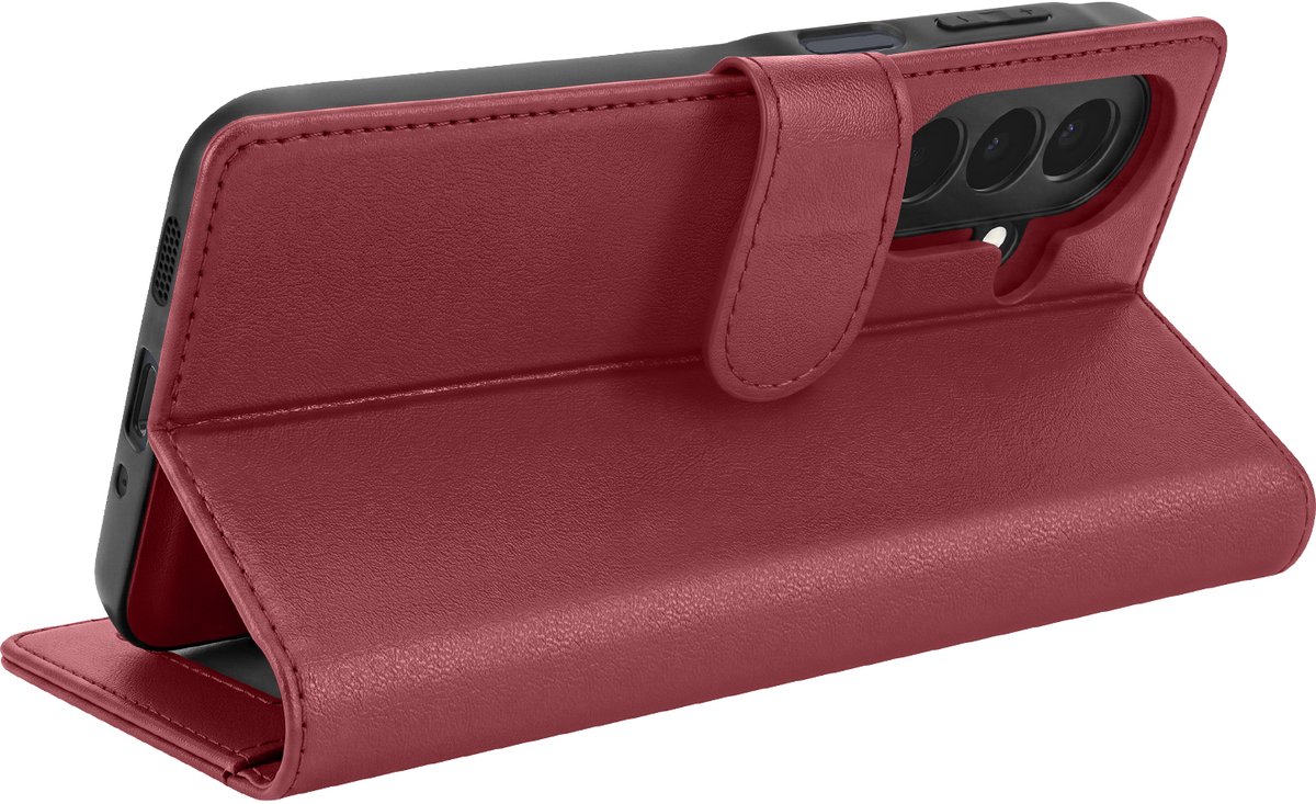 Mayaxess, Portemonnee Hoesje Geschikt voor Samsung Galaxy A16 Anti-RFID Afneembare Backcover, Rood